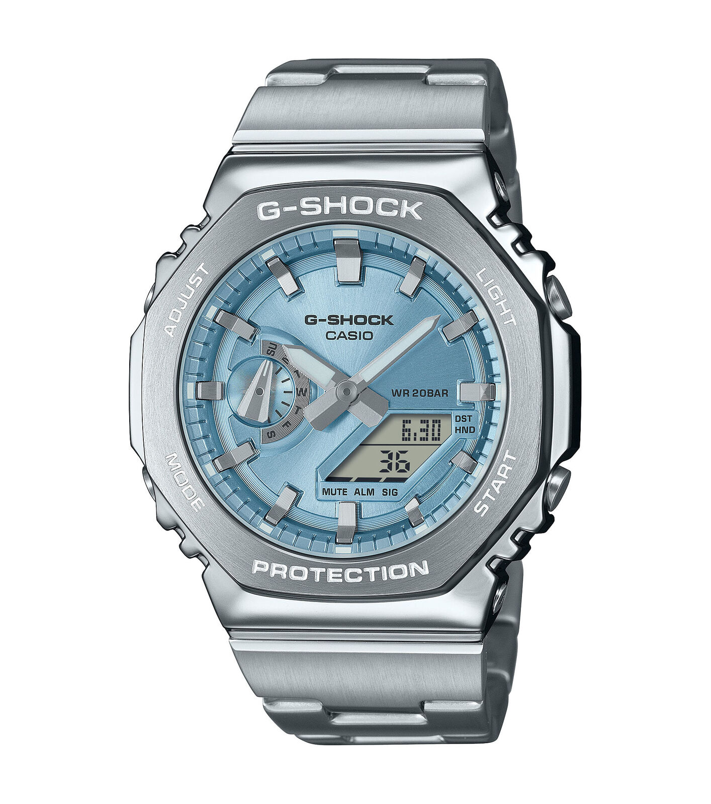 Orologio CASIO G-SHOCK GM-2110D-2AER Acciaio Inossidabile Celeste Sub 200mt