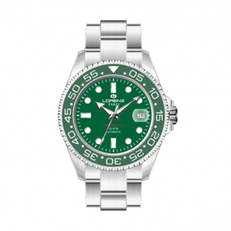 Orologio Lorenz Tako Verde 030254NN Watch Automatico Acciaio Diver Uomo 43m New