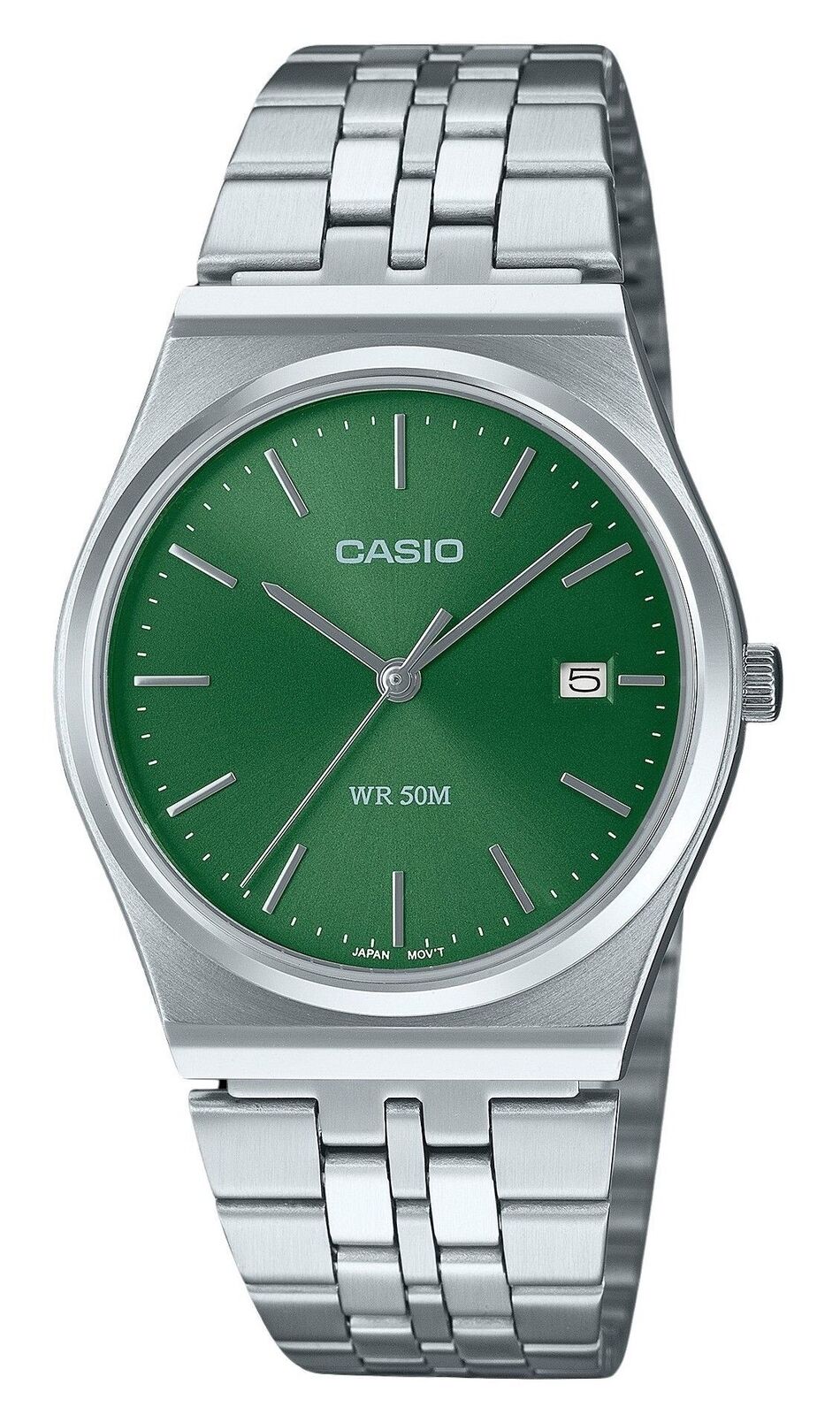 Casio Analog Acciaio Inossidabile Verde Quarzo MTP-B145D-3AV 50M Orologio Unisex