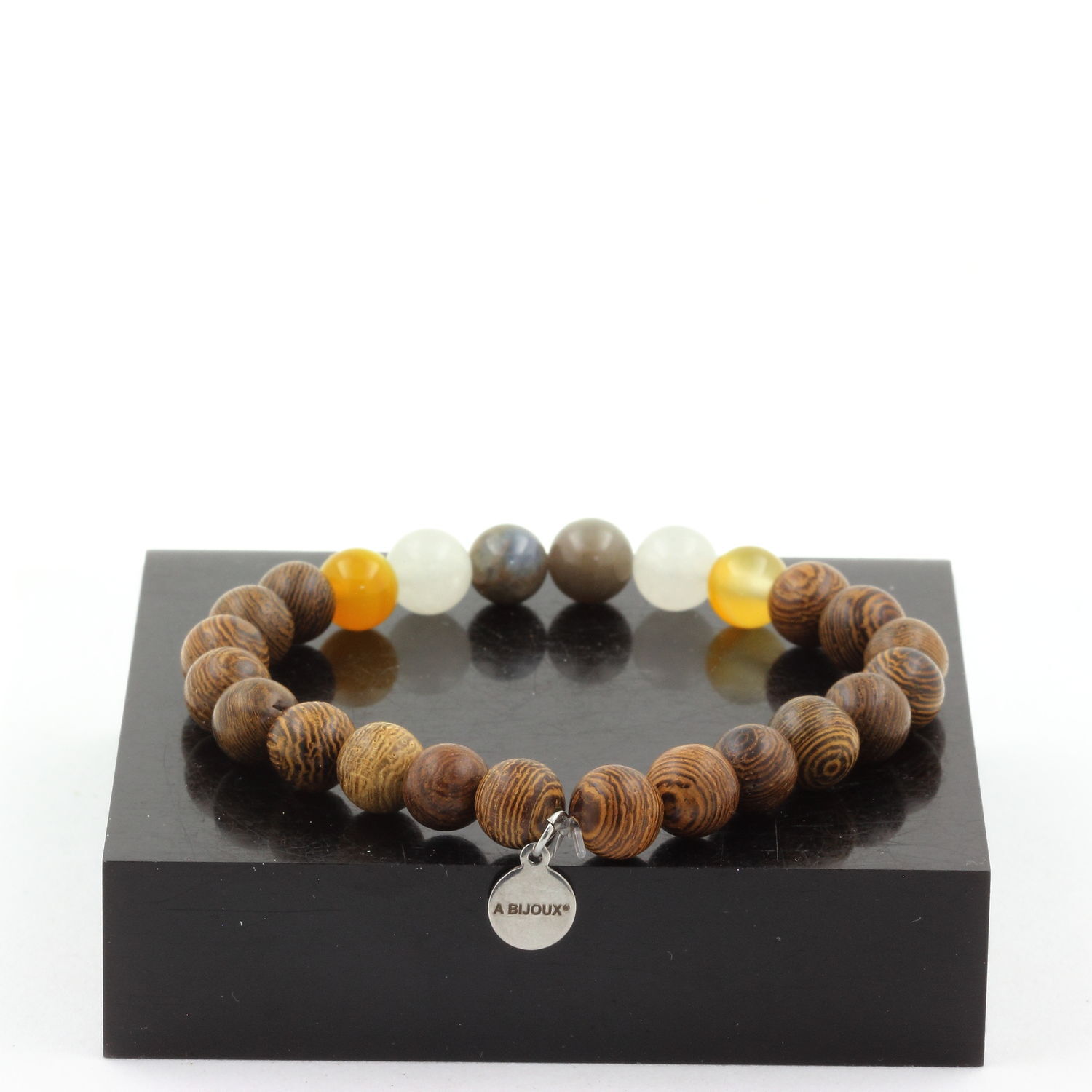 Braccialetto Zaffiro Di Mogok ,Birmania,Myanmar + Perle Sardonyx Giallo + Fatto
