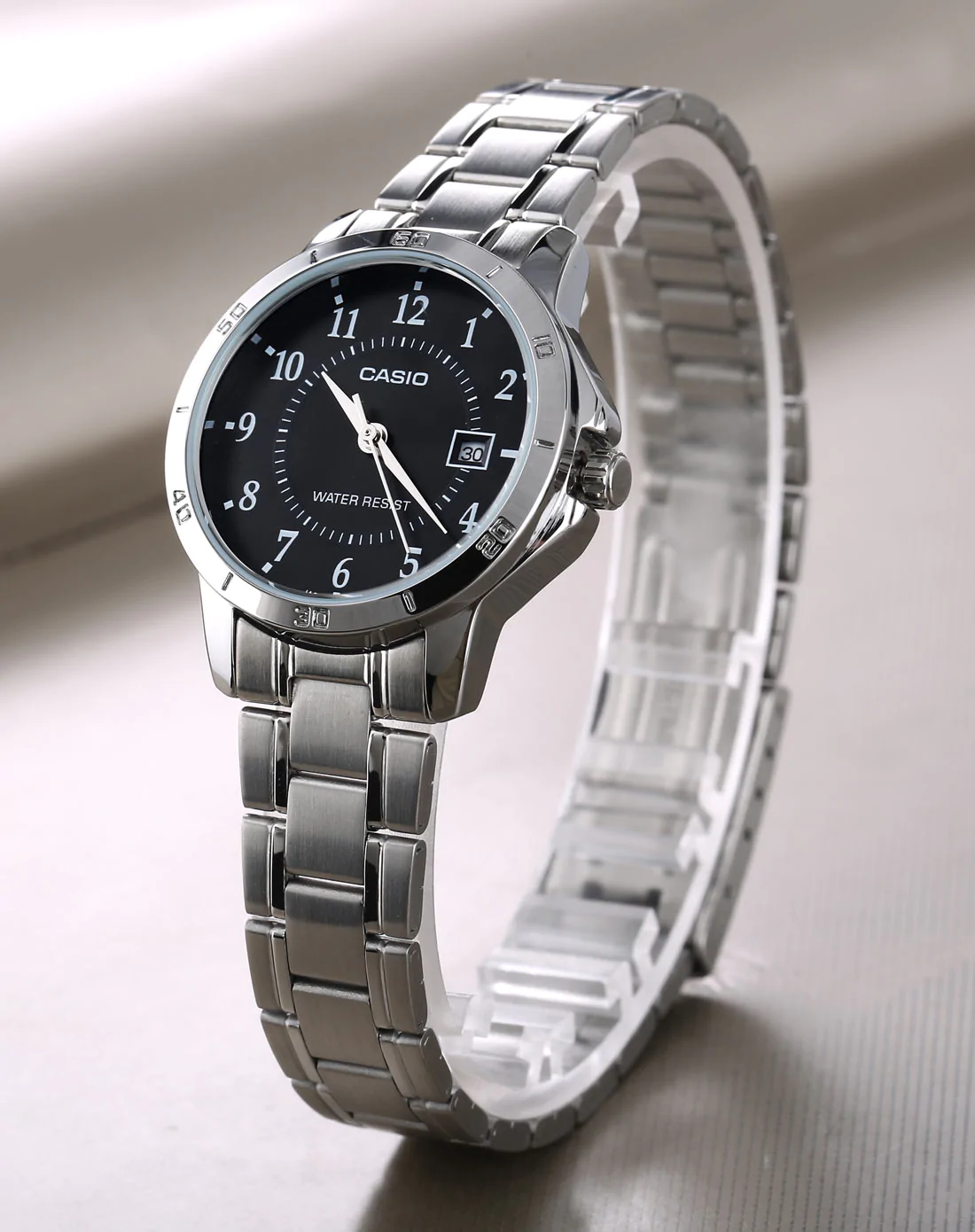 CASIO LTP-V004D-1BUDF OROLOGIO DONNA ACCIAIO NERO DATA 30mm SOTTOCOSTO