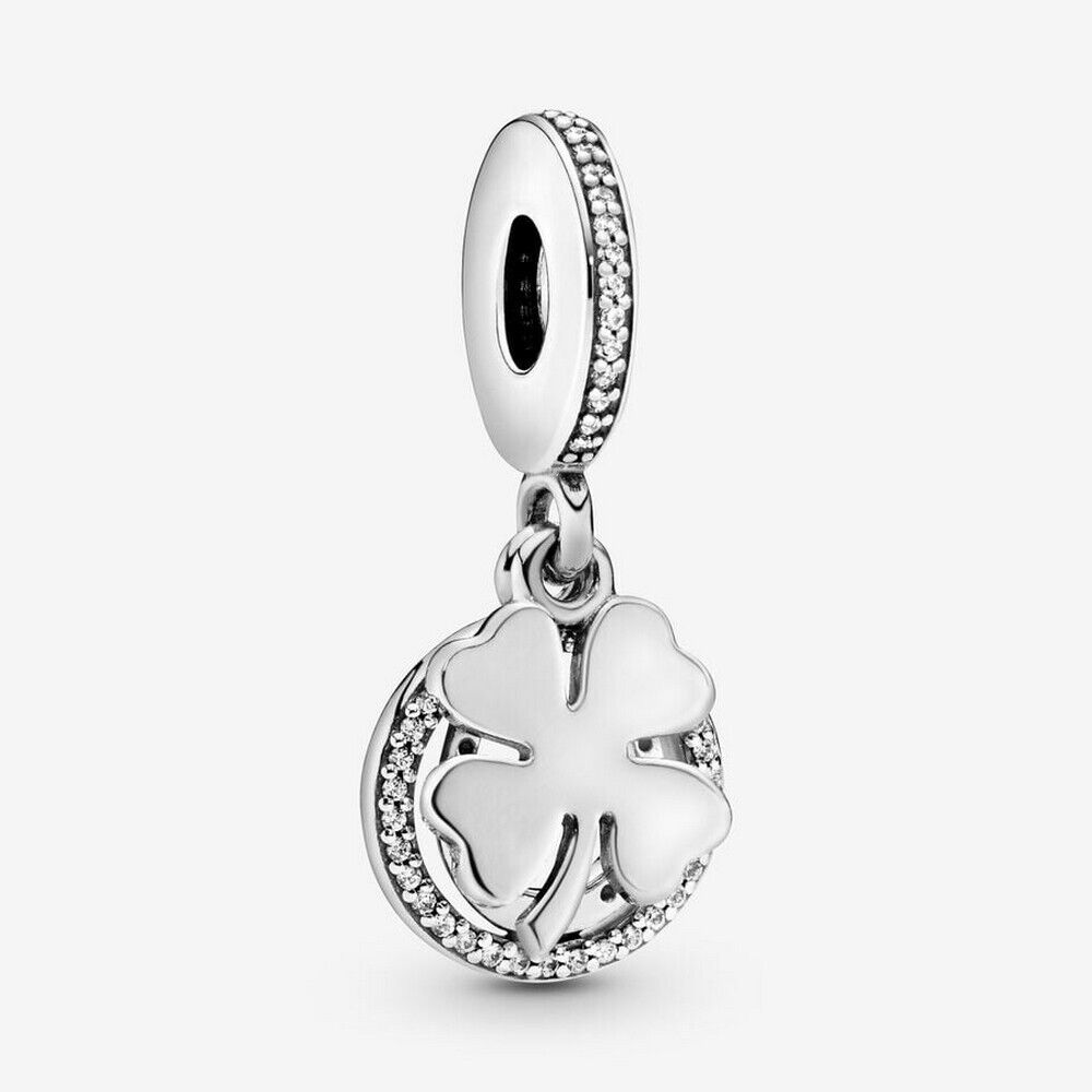 Charm Pendente Quadrifoglio Portafortuna donna Pandora 792089CZ Argento 925 Zirc