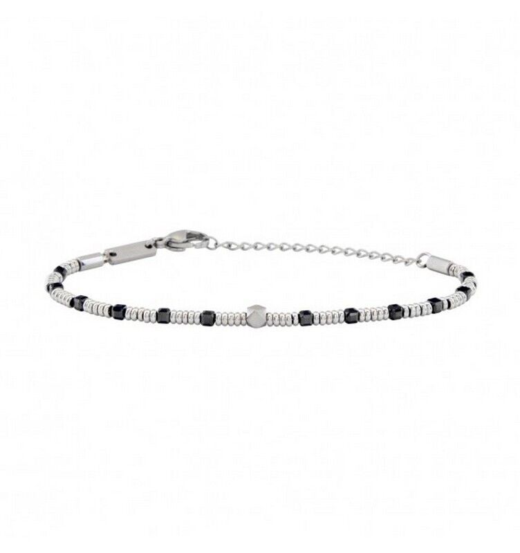 Bracciale uomo Breil Priam spinelli neri TJ3649 acciaio 316L