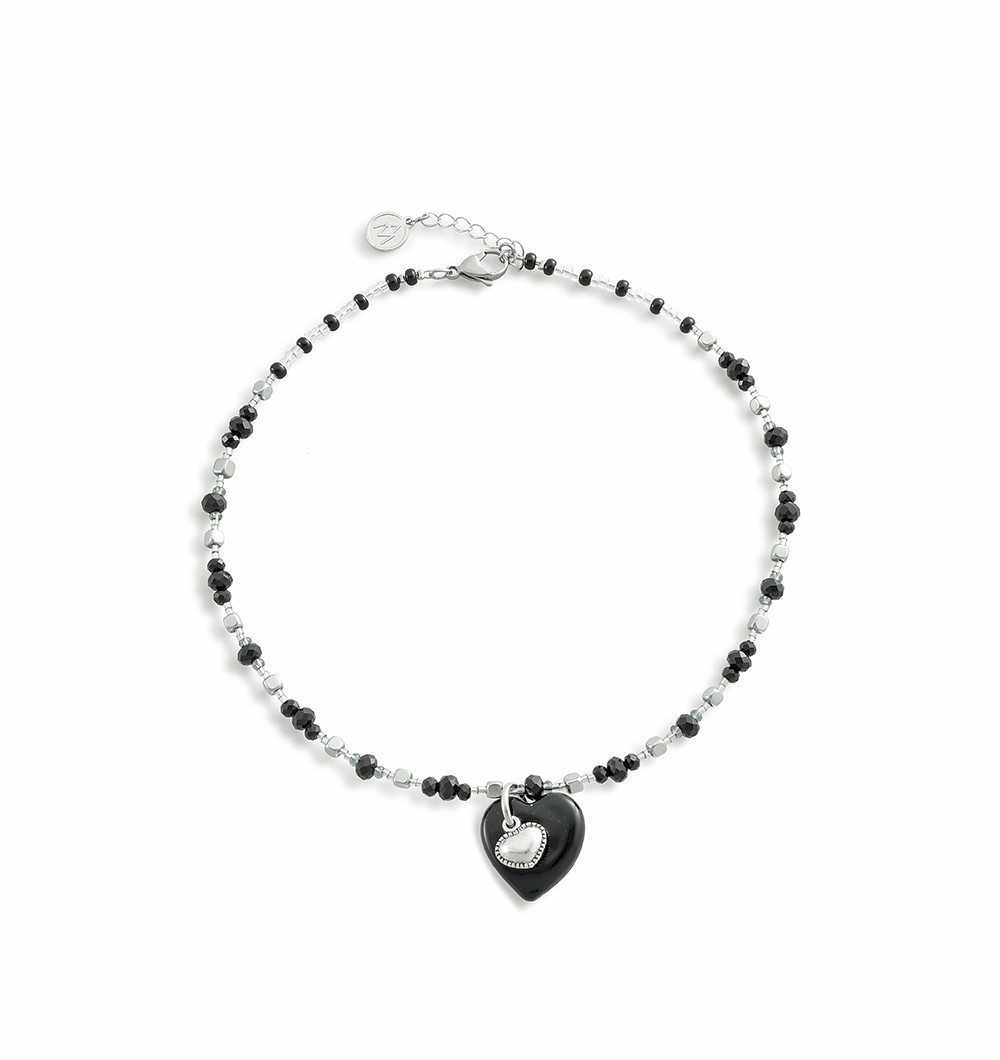 COLLANA GIROCOLLO ANTICA MURRINA CON PENDENTI E PIETRE NERE