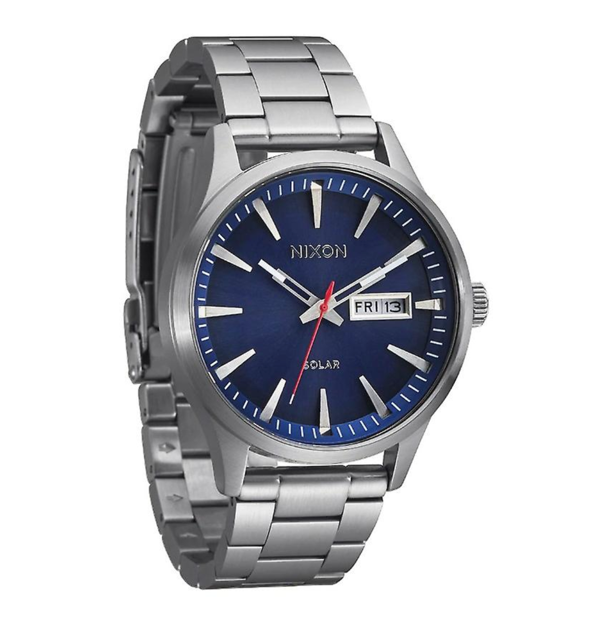 Nixon Orologio Sentry solar stainless steel navy sunray/silver