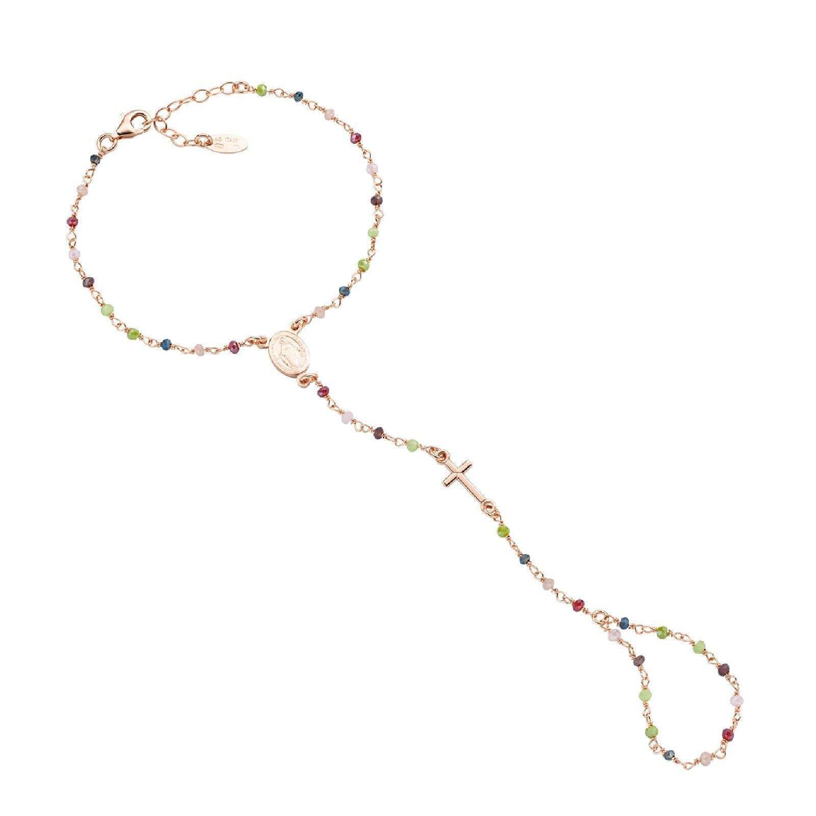 Bracciale Baciamano Donna AMEN BAMARORARVE Argento 925% Rosario