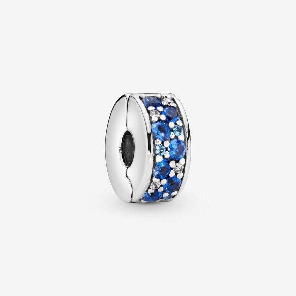 Clip Pavè Blu donna Pandora 791817NSBMX Argento 925 Zirconi