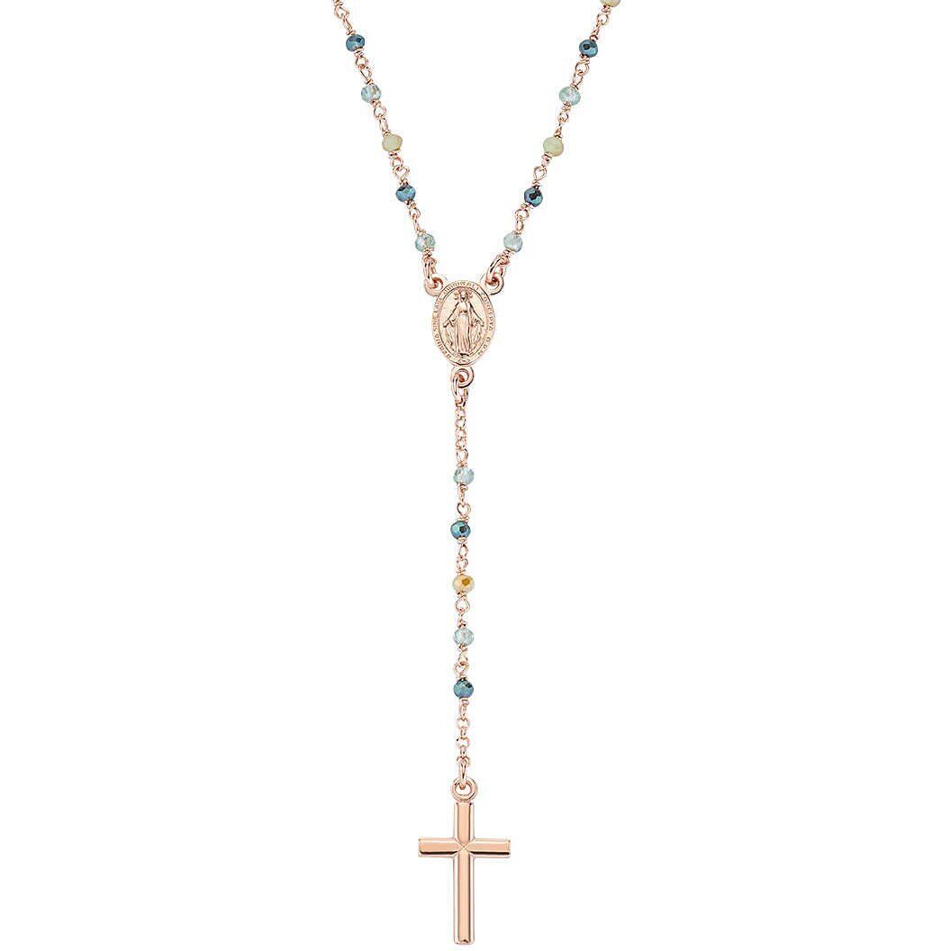 Collana Donna Rosario AMEN CRO10RVVV4 Argento 925% Rosè Croce
