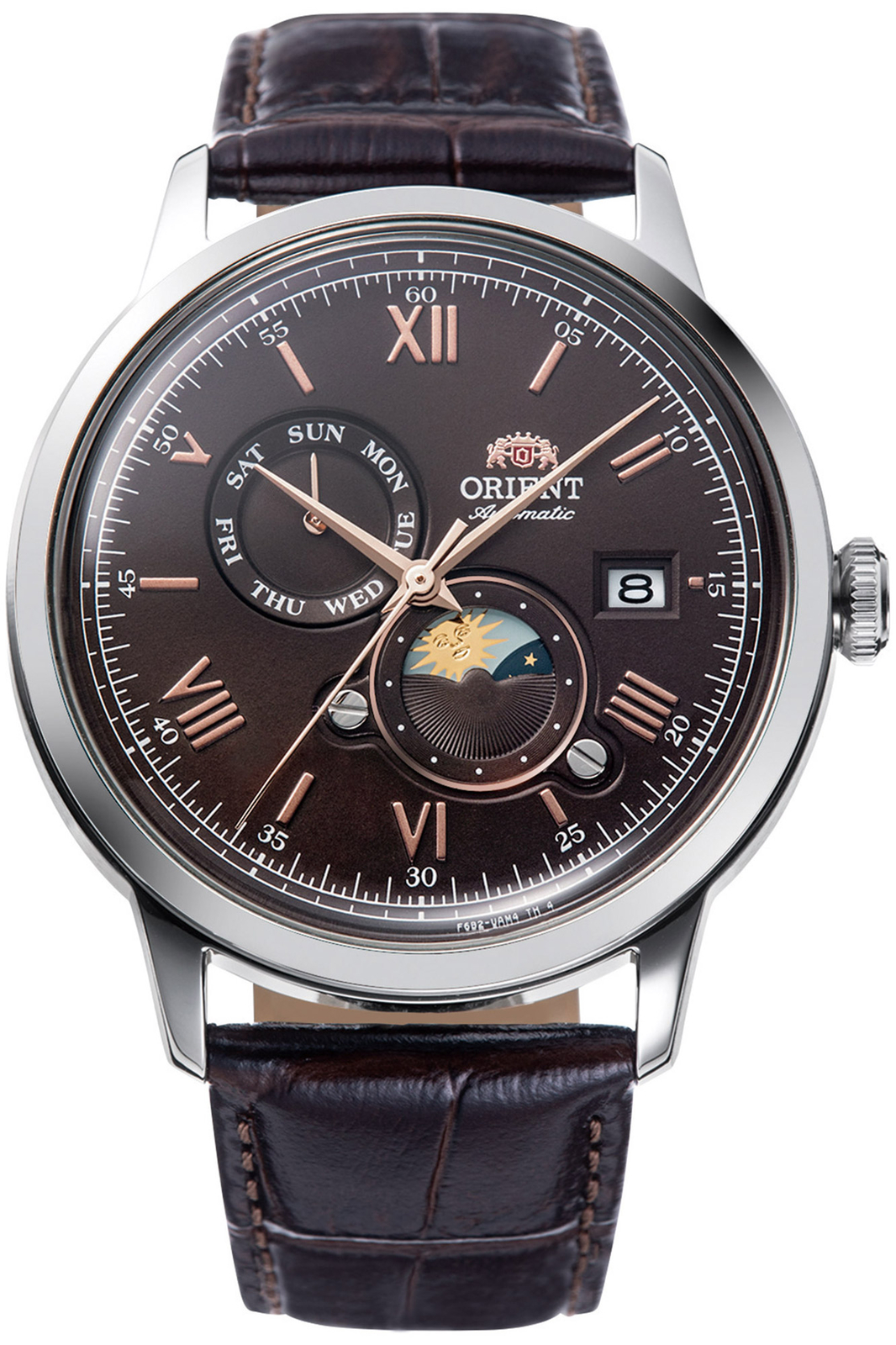 Orologio ORIENT RA-AK0804Y da Uomo Marrone cioccolata in Acciaio