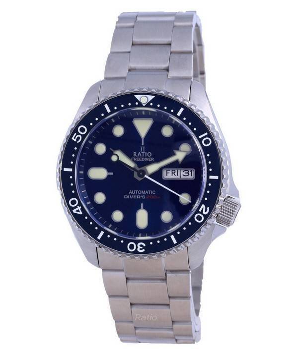 RATIO FreeDiver Quadrante Blu Zaffiro Crystal Automatico RTA102 Orologio da Uomo