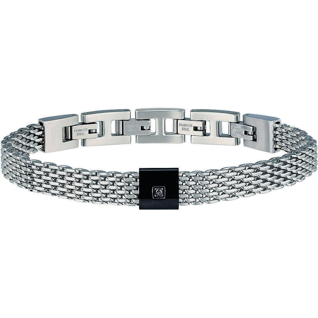 Bracciale uomo Breil Black Diamond TJ2955 acciaio con diamante