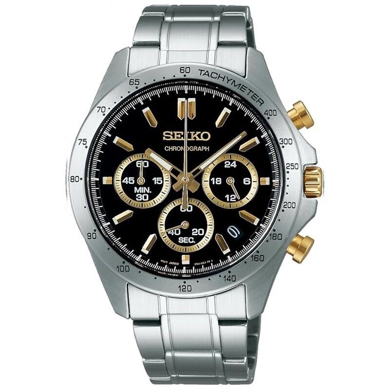 SEIKO Crono Spirit SBTR015 Orologio Uomo Quarzo Bracciale Acciaio Gold Tone