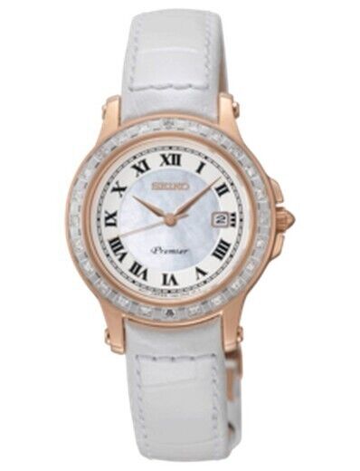 Orologio seiko premier donna in pelle bianco 28mm SXDF08P1