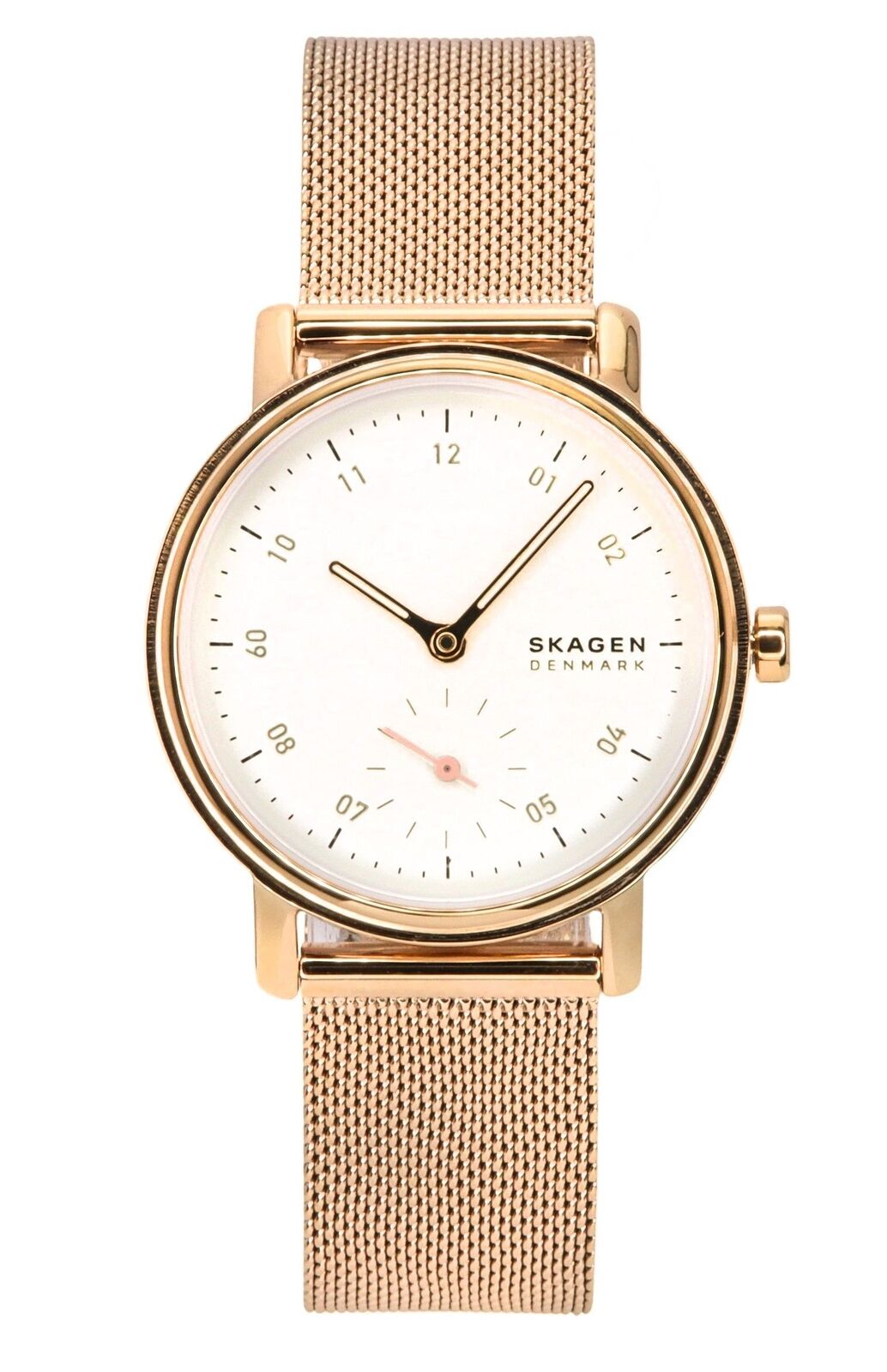 Skagen Kuppel Lille Oro Rosa Acciaio Inossidabile Bianco SKW3099 Orologio Donna