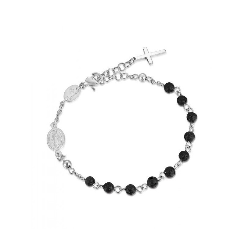 Bracciale Rosario Uomo Luca Barra Con Pietra Lavica BA1078