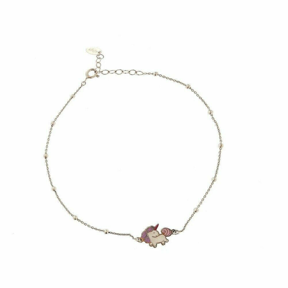 Cavigliera Donna in Argento con Unicorno Amen Gioielli CAVUNB