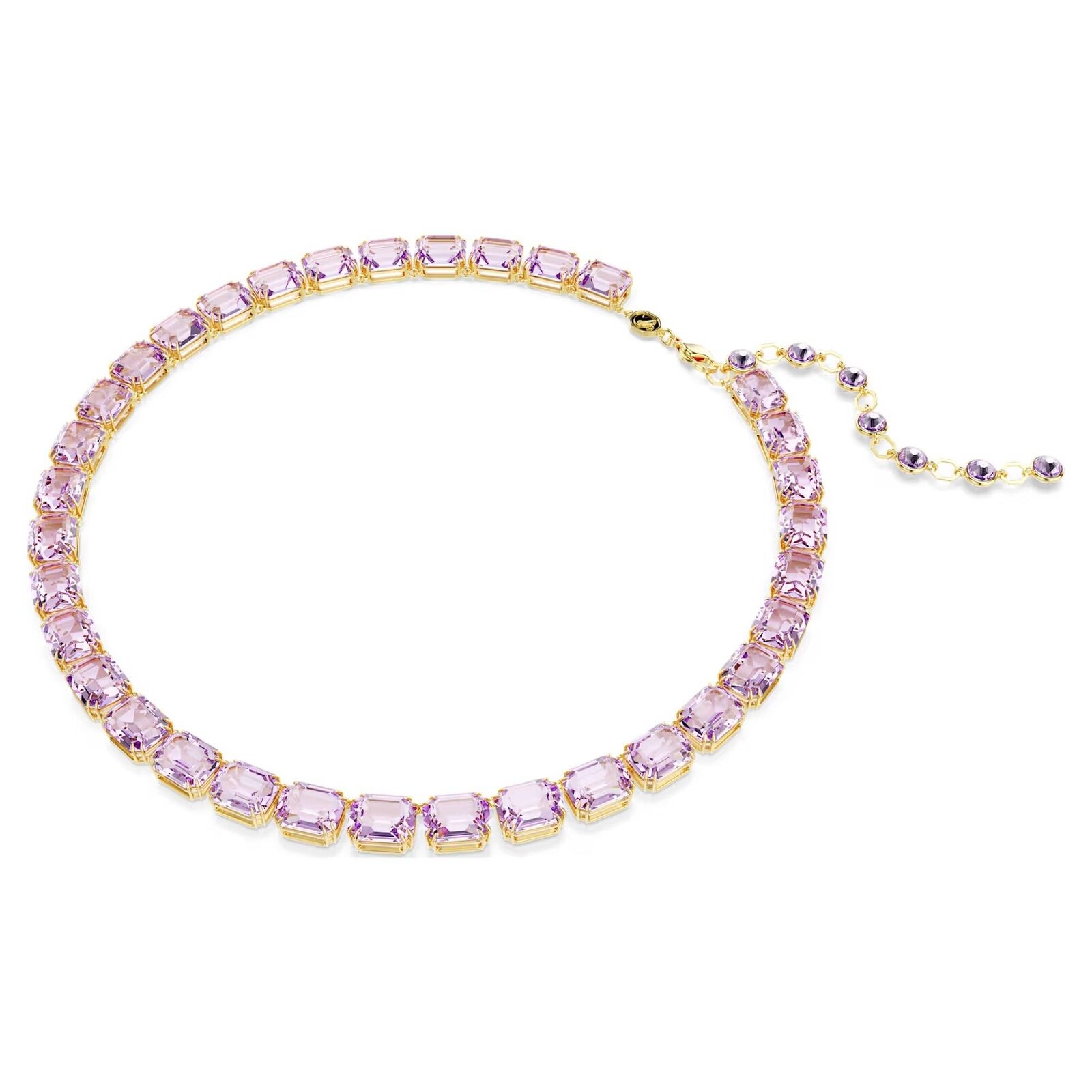 Collana Swarovski Millennia 5705754 necklace Girocollo Tennis Viola Dorata