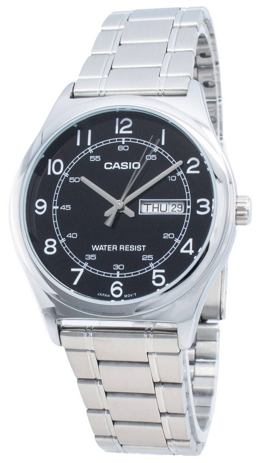 Casio Acciaio Inossidabile Giorno/Data MTP-V006D-1B2 Al Quarzo 30M Orologio Uomo