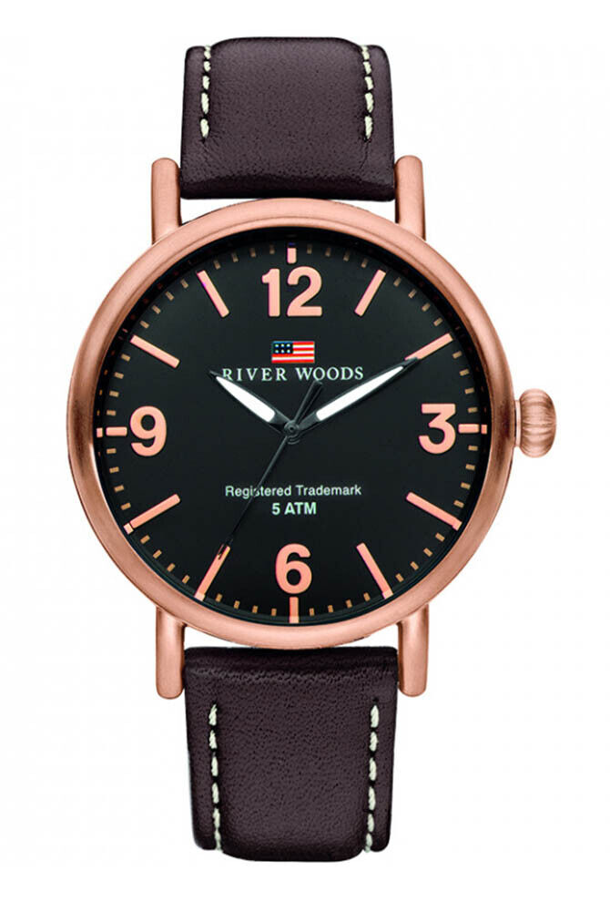 NUOVA Orologio River Woods Uomini Marrone Delaware RW420034