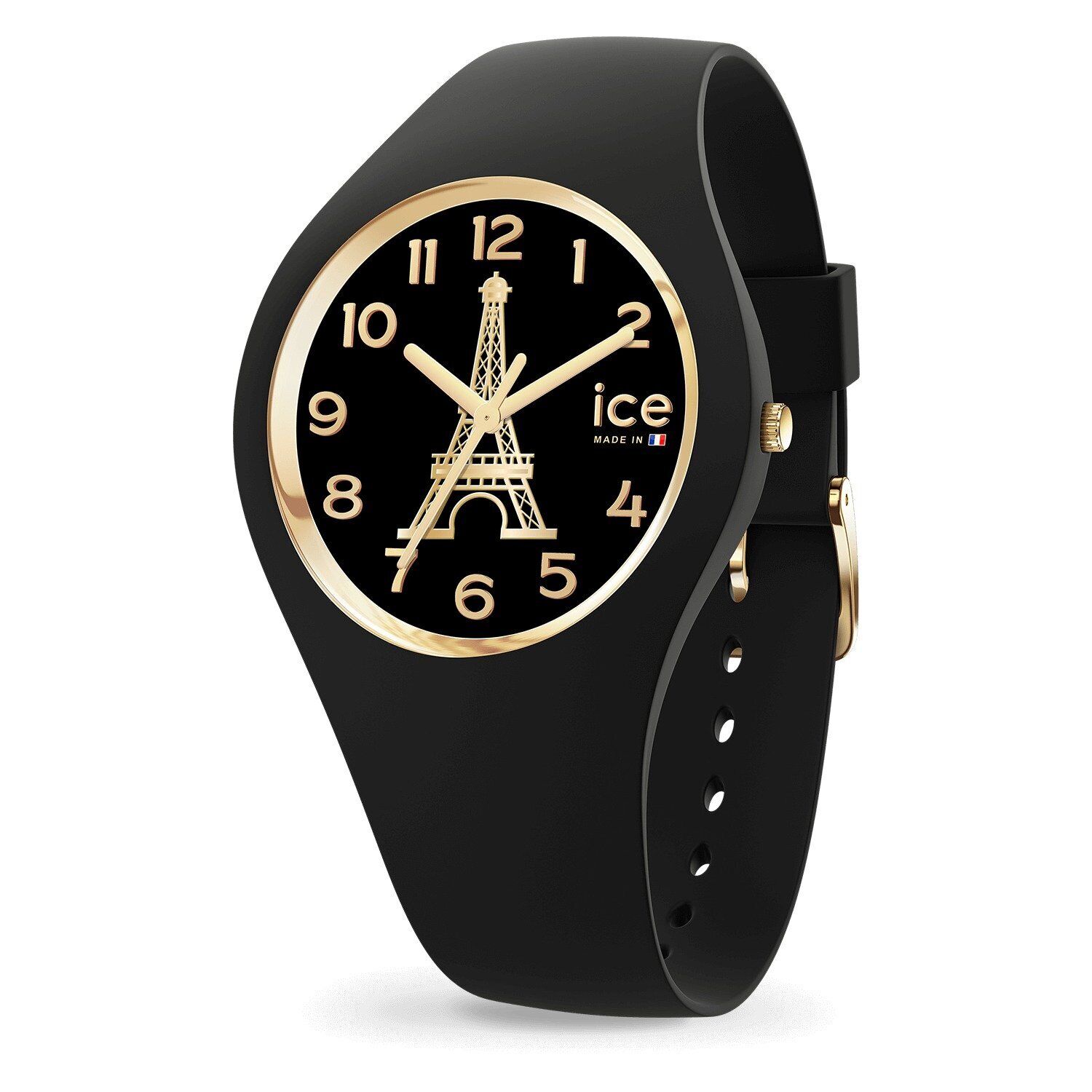 Orologio Donna ICE WATCH COCORICO 023247 Silicone Nero Gold 34mm Torre Eiffel