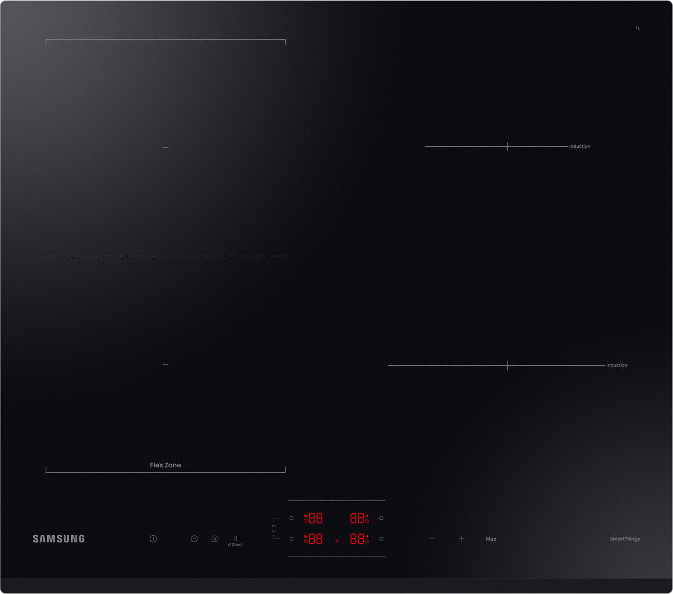 Samsung Piano cottura Induzione 4 Fuochi Flex Zone 60 cm Nero NZ64B5045GK/U1