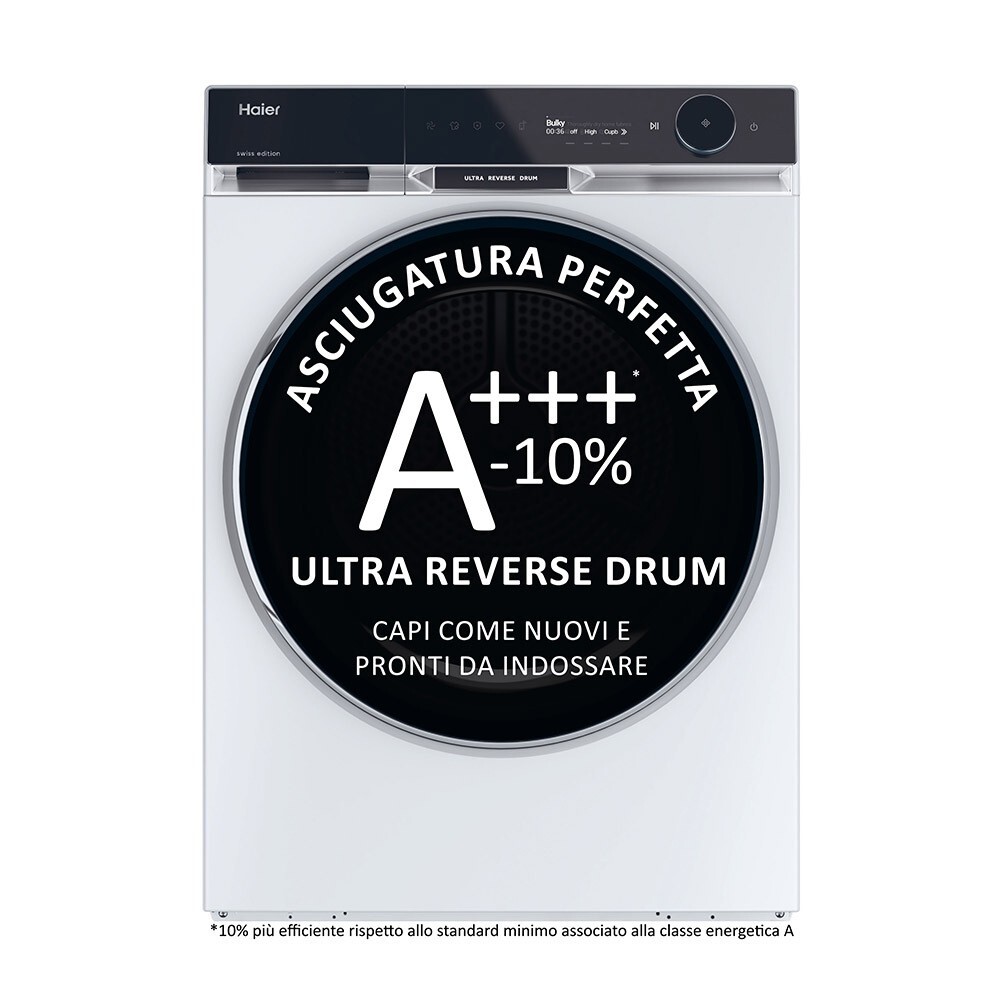 ASCIUGATRICE HAIER HD90-A3Q397U1-S 9KG CARICO FRONTALE POMPA DI CALORE WIFI A+++