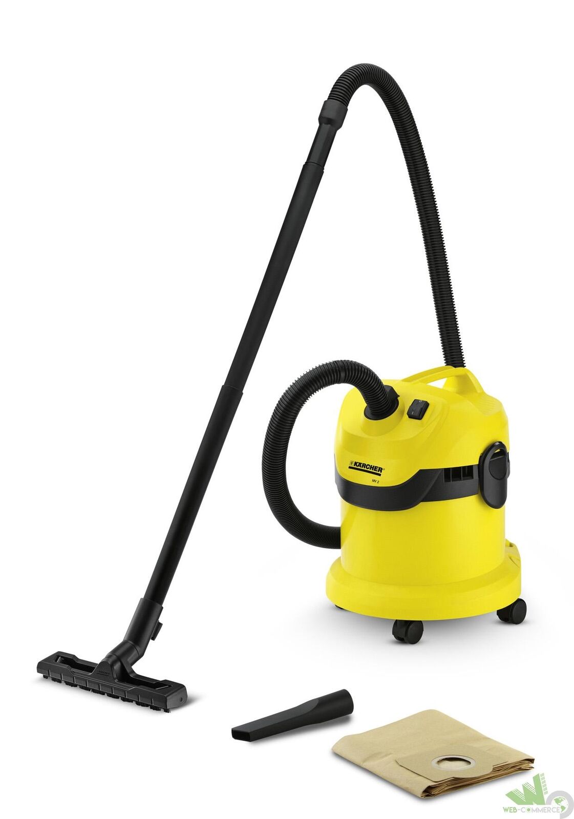 BIDONE ASPIRATUTTO ASPIRAPOLVERE SOLIDI LIQUIDI KARCHER WD2 FUSTO 12 LT 1000WATT