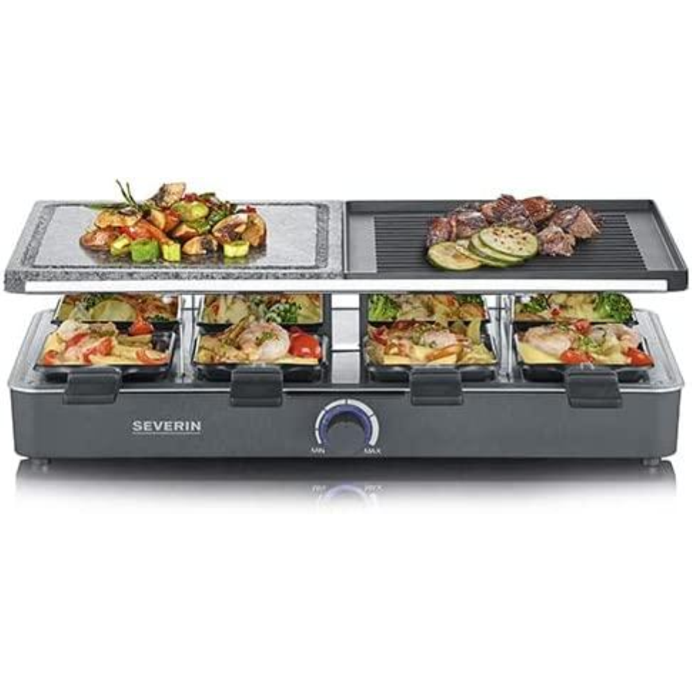 RG2371 SEVERIN GRILL RACLETTE PIETRA NATURALE DA 1,300 W, PIASTRA ANTIADERENTE