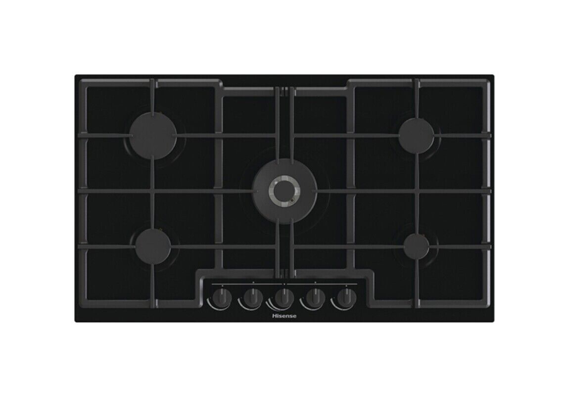 HISENSE GED973B PIANO COTTURA GAS 88 CM VETRO NERO GRIGLIE SMALTATE DESIGN