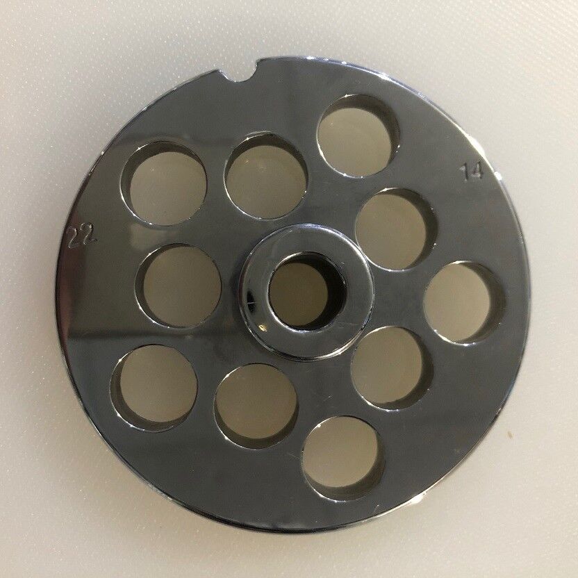 Piastra acciaio TC 22 Reber 4715 A14 mm diametro per tritacarne elettrico Rotex