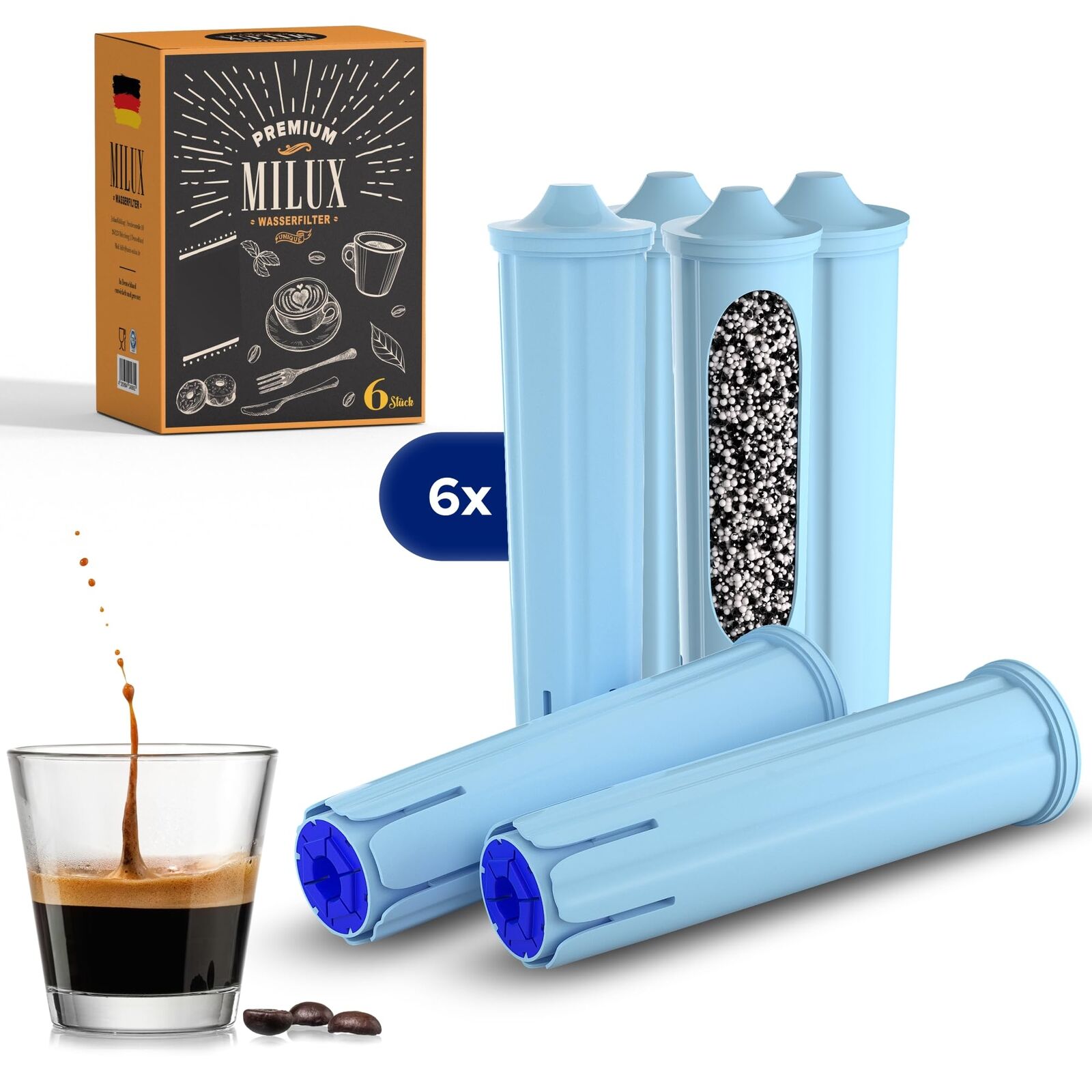 Milux - Filtro per Jura Claris Blue certificato TÜV sostituisce Jura 71312