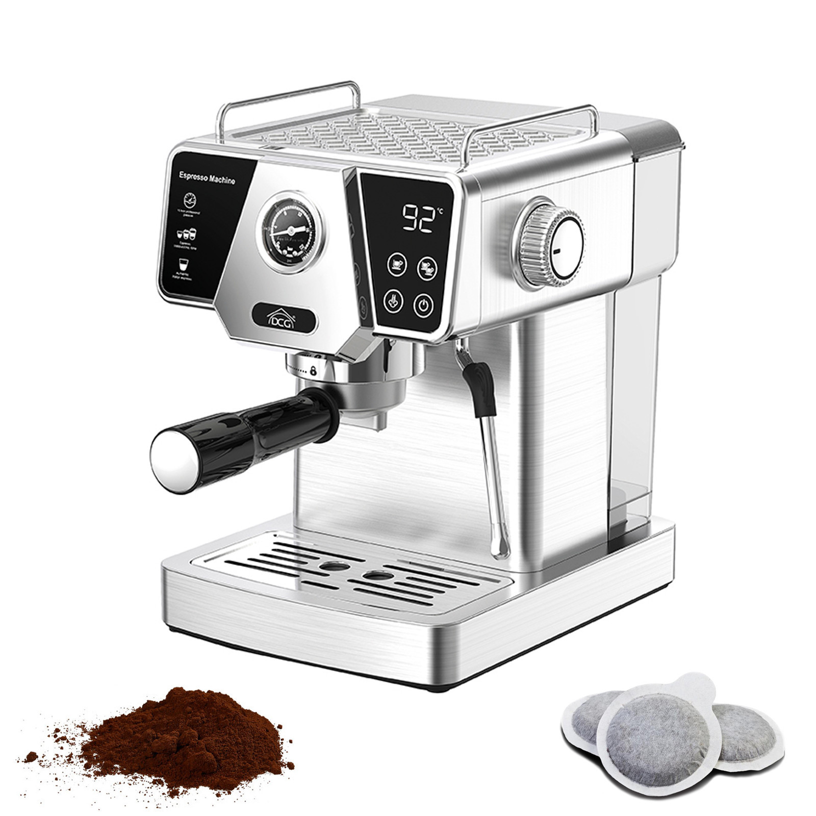 Macchina Caffè Espresso, 20 Bar Di Pressione, Caffe Macinato E Cialda Ese, Tani