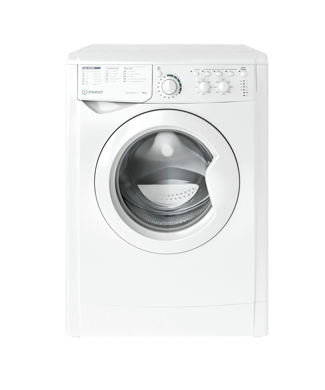 Lavatrice 8Kg Indesit EWC 81284 W IT  Carica frontale 1200 Giri/min Bianco