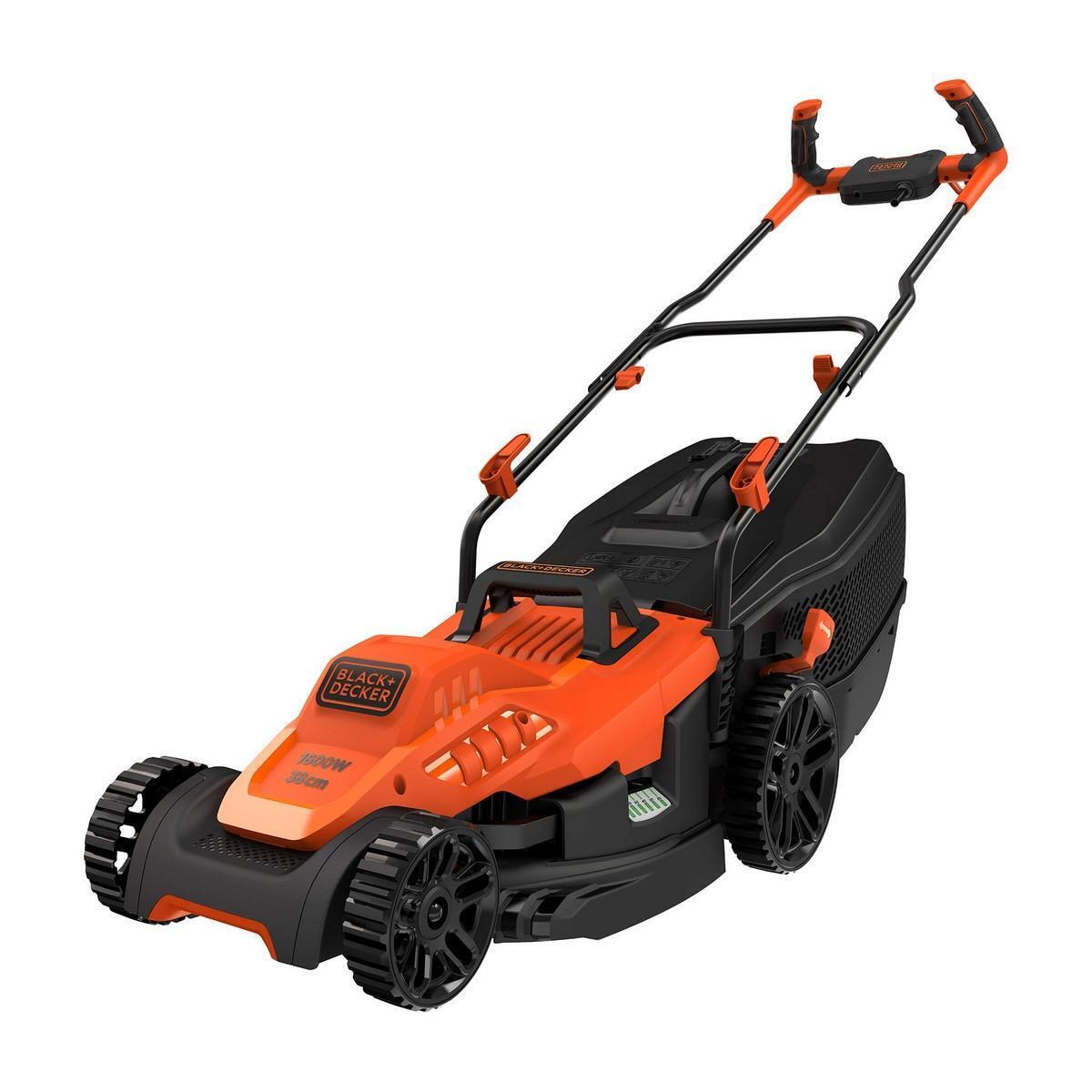 Stromversorgung durch Kabel  Leistung 1600 W  Max. Schnittbreite 38 cm  Grasfang