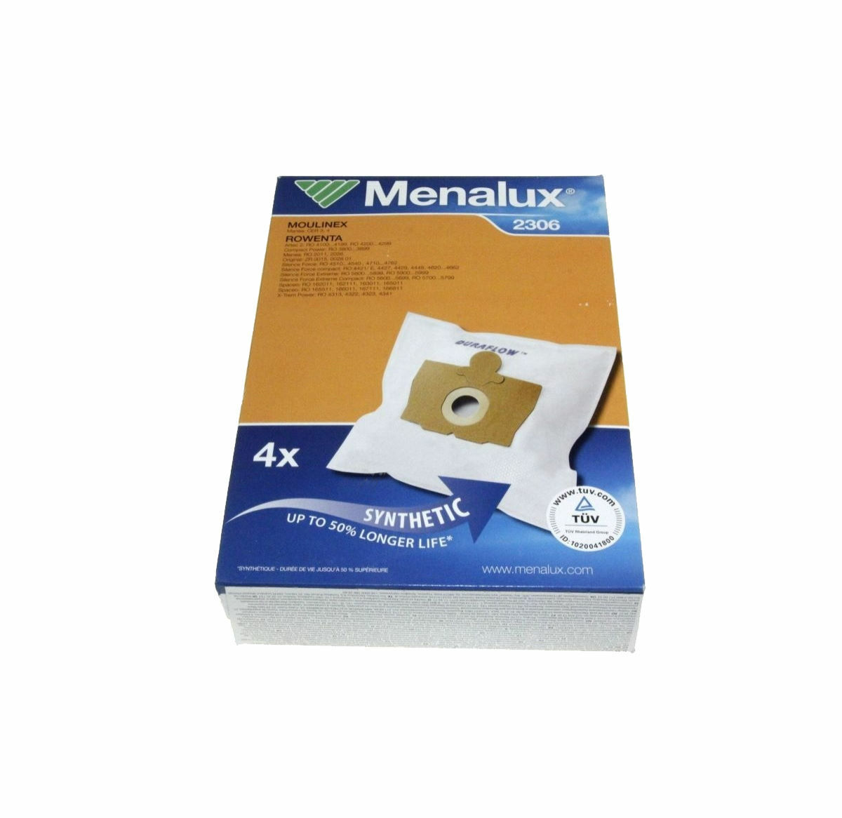 Menalux 4x sacchi microfibra aspirapolvere Rowenta Artec 2 RO4110 RO4221 RO4251