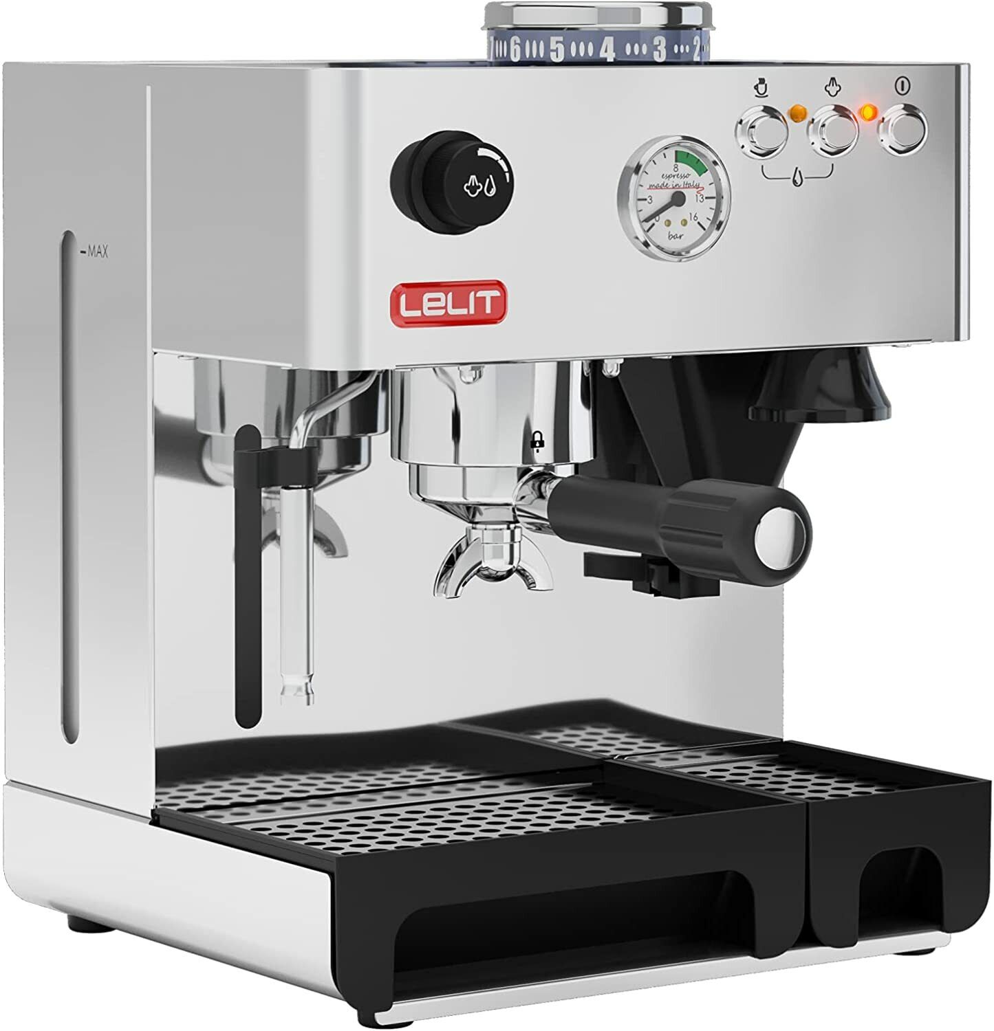 Macchina Caffè Espresso con Macina Caffè Scalda Tazze Lelit ANITA PL042EM Vapore