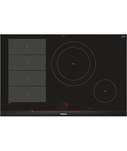 Piano Cottura 4 Fuochi Induzione 81 cm in Vetroceramica Nero EX875LEC1E Siemens