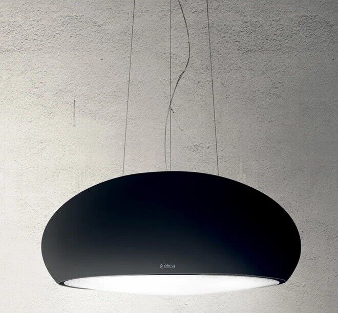 ELICA SEASHELL BL/F/80 CAPPA ISOLA ILL. NEON RADIOCOMANDI NERO OPACO