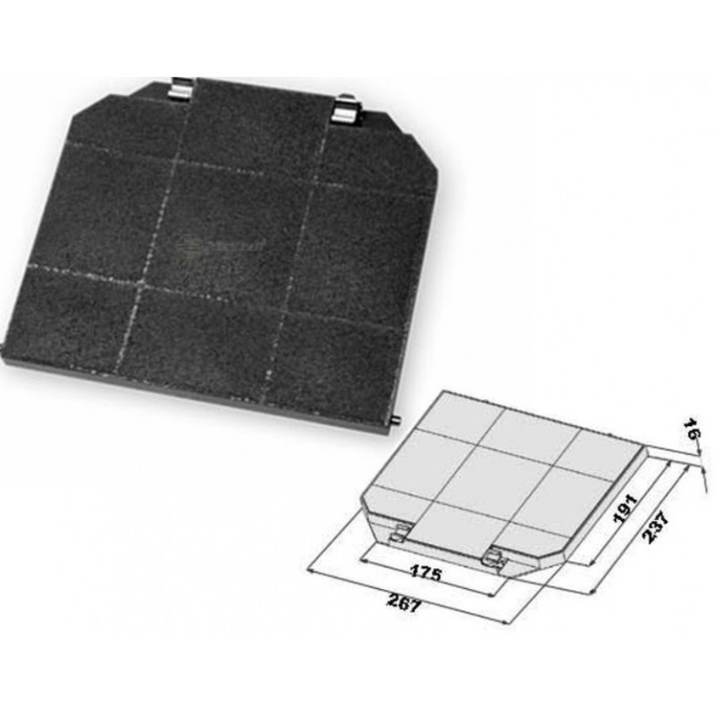 FILTRO CAPPA CARBONI ATTIVI 267x237 mm FABER ISOLA PREMIO SENSOR AXIA