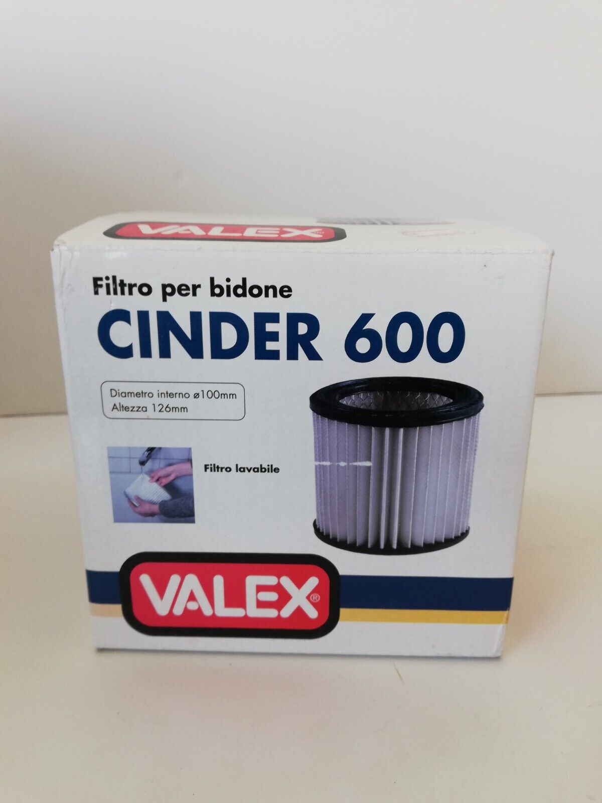 FILTRO PER BIDONE ASPIRATORE CINDER 600 DIAM. INT. 100 MM, ALTEZZA 126 MM. CIRCA