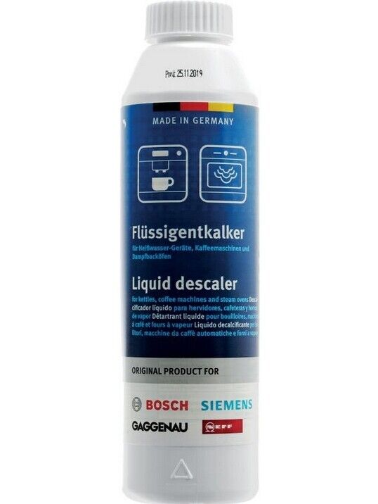 BOSCH SIEMENS LIQUID DESCALER DECALCIFICANTE LIQUIDO 250ml X MACCHINE CAFFE, BOL