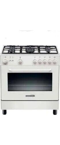 La Germania Cucina a Gas 5 Fuochi Forno Gas Grill 80x50cm Bianco S85C2W
