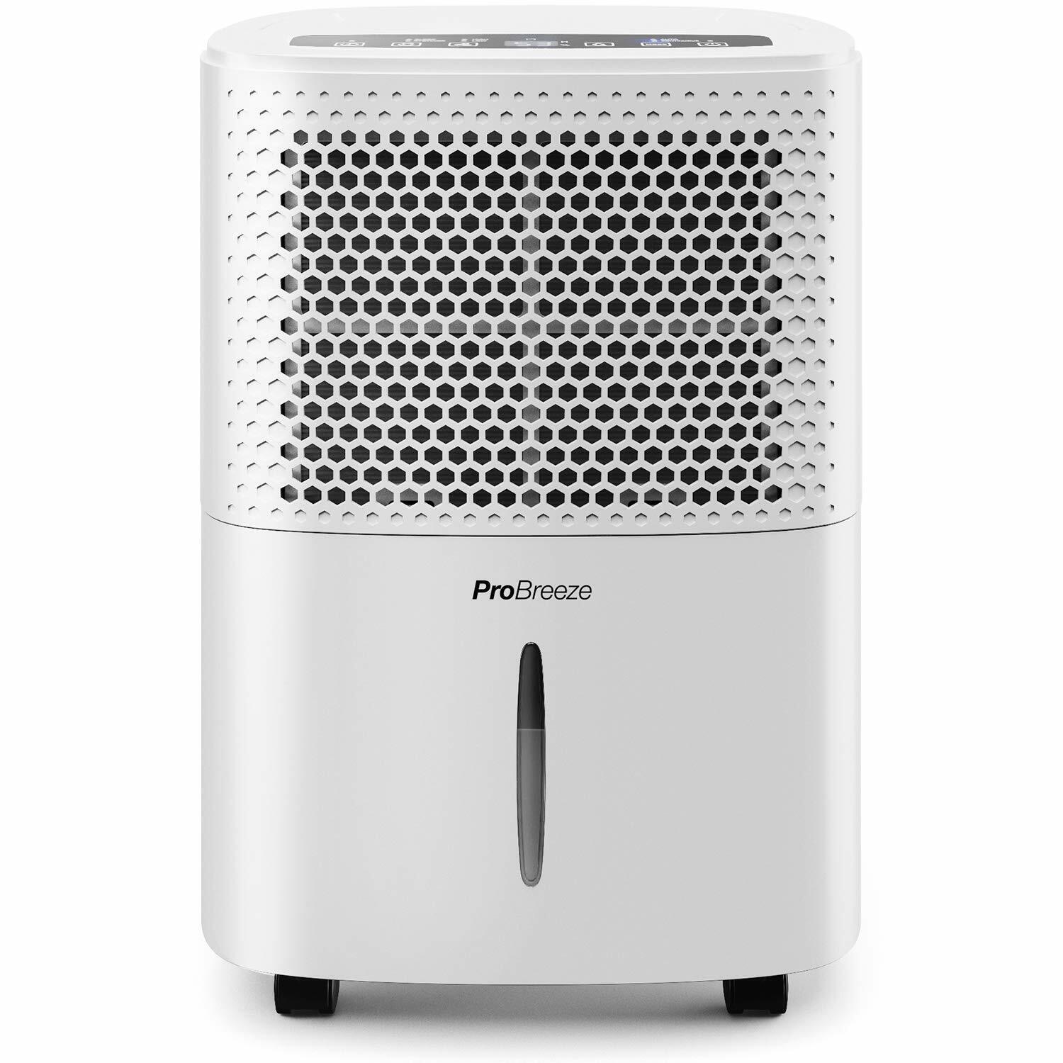 Pro Breeze Deumidificatore 12L, Display Digitale, Drenaggio Continuo, Portatile