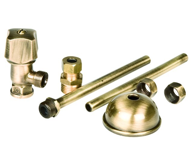 RUBINETTO PINCUS IN OTTONE COLORATO CON CANNETTE PER CASSETTE DI SCARICO BRONZAT