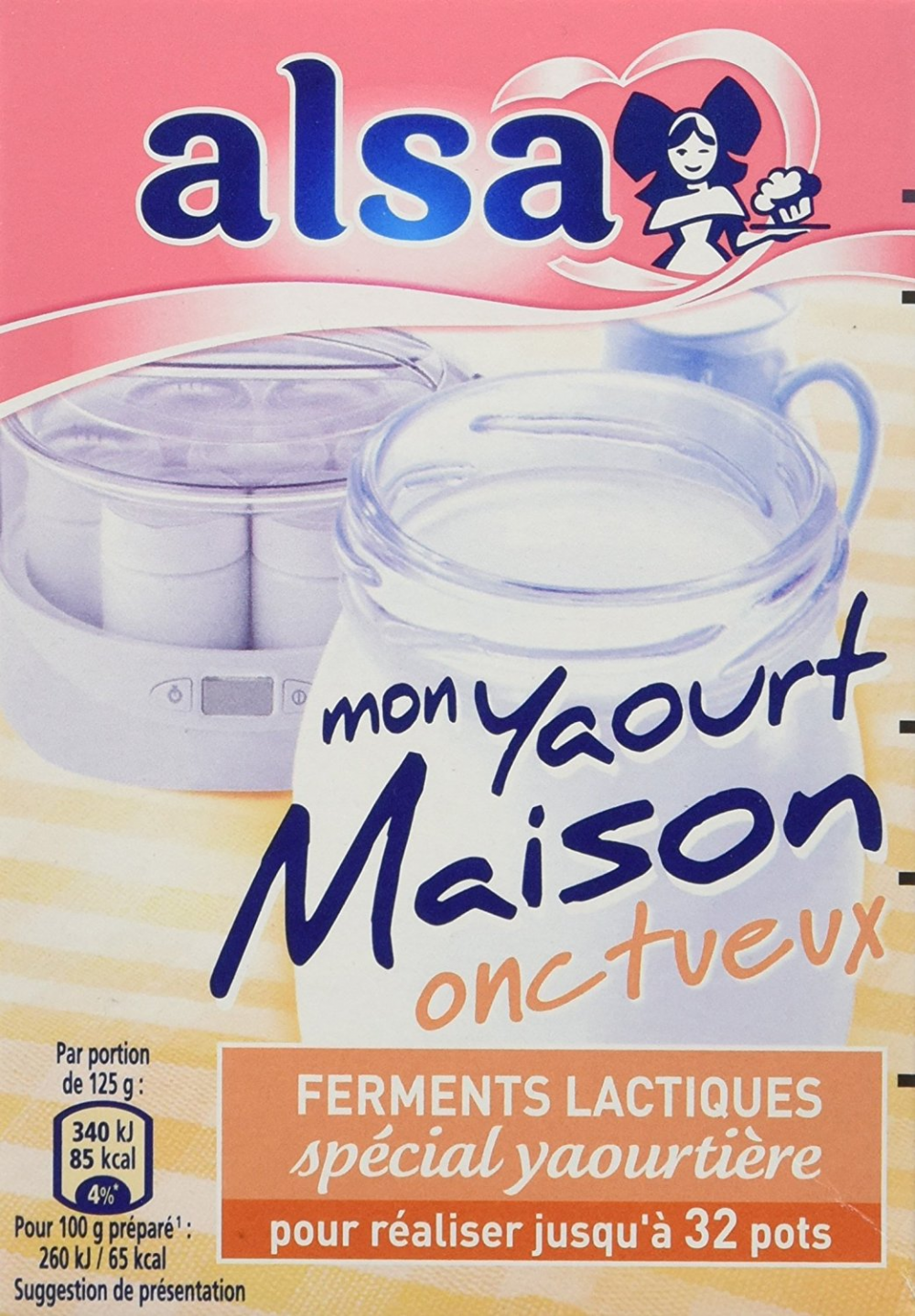 Alsa Preparazione per Yogurt Cremosa Monete yogurt Casa 4 Bustine 8g - Lot de 4
