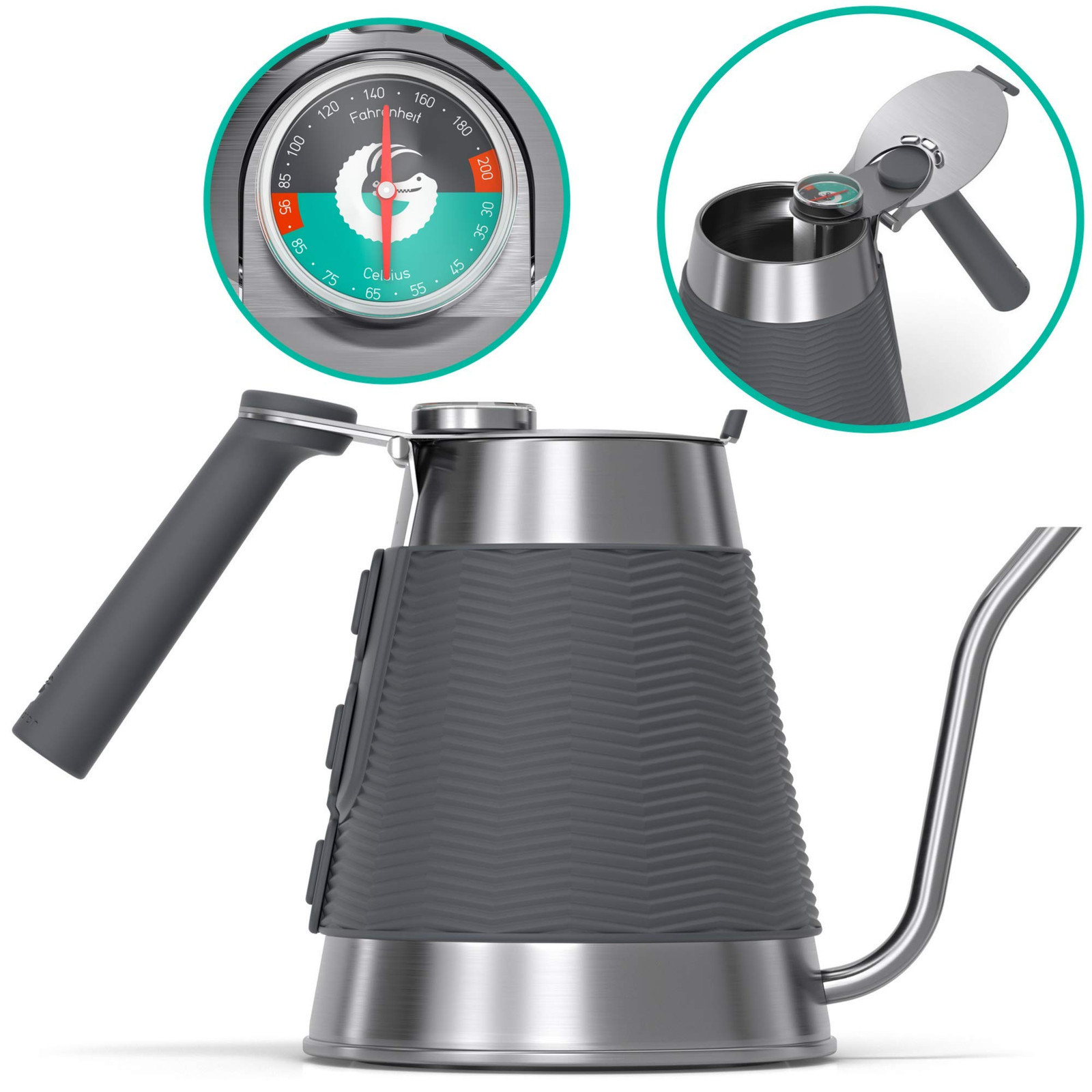 Coffee Gator True Brew Bollitore a collo d'oca da 1,5 l, piano cottura da (V7K)