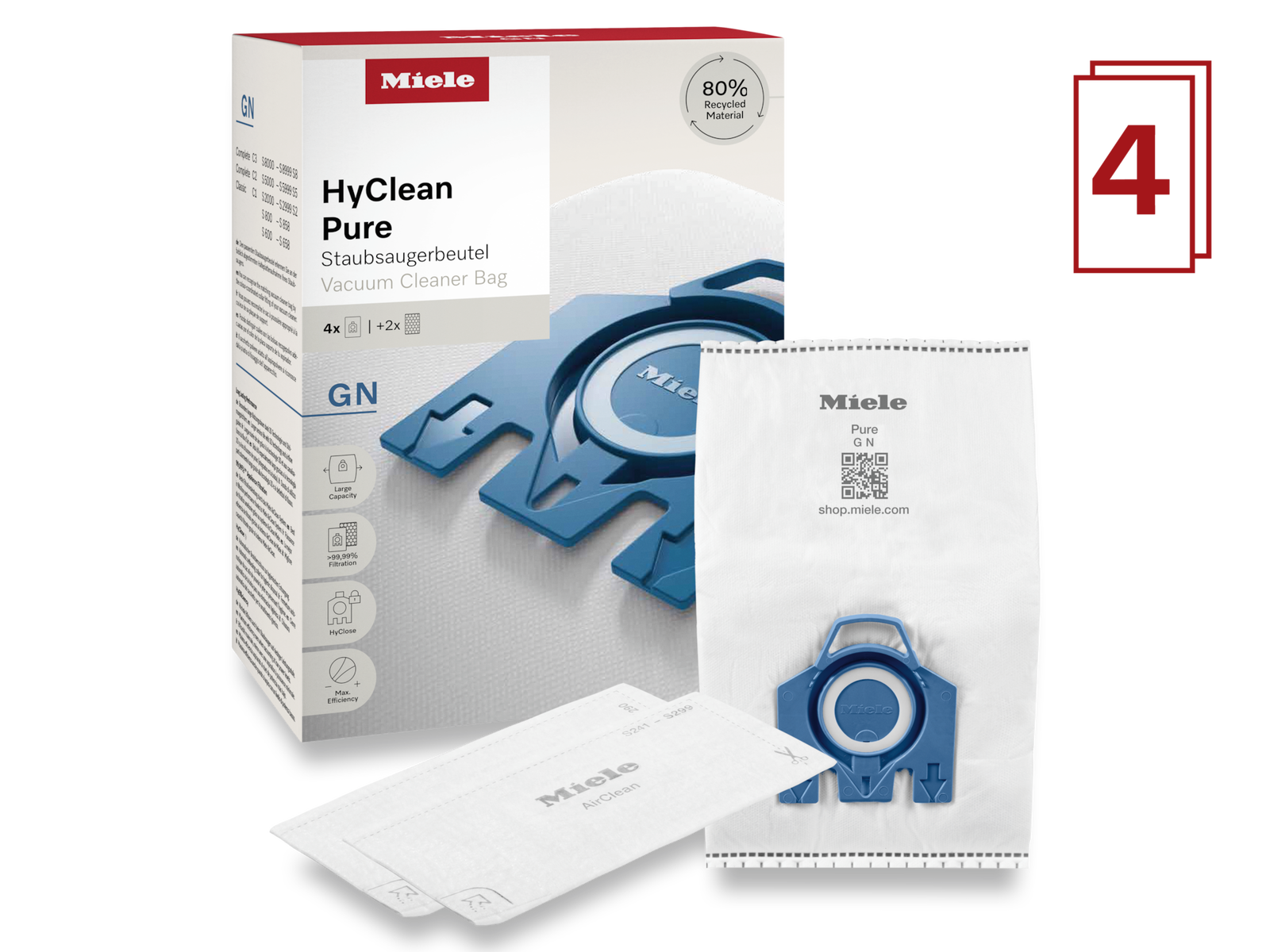 Miele GN HyClean  Sacchetti per Aspirapolvere Complete C2,  C3, Classic C1