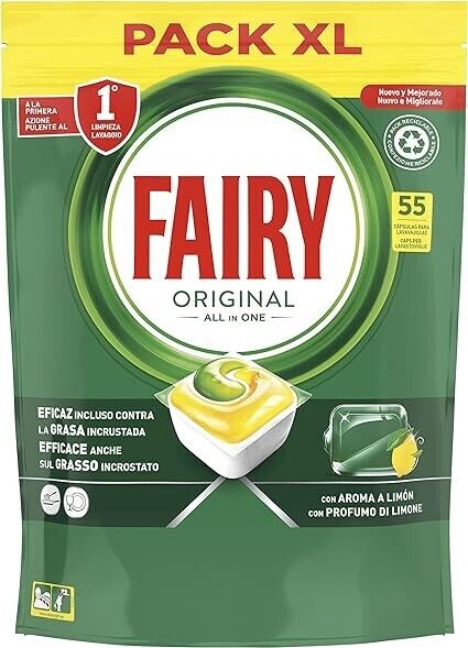 FAIRY Original All in 1 Detersivo Pastiglie Lavastoviglie Limone - 55Tabs