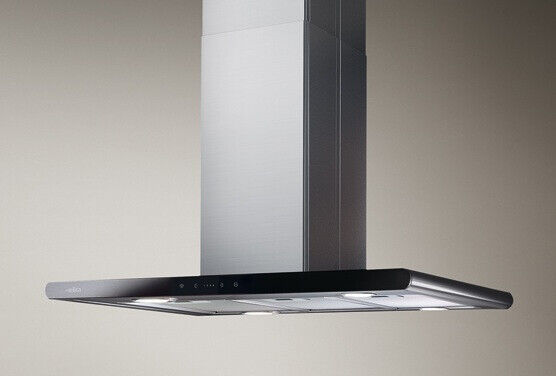 Elica Cappa Cucina Aspirante Isola 90 cm Nera Acciaio GALAXY ISLAND BLIX/A/90
