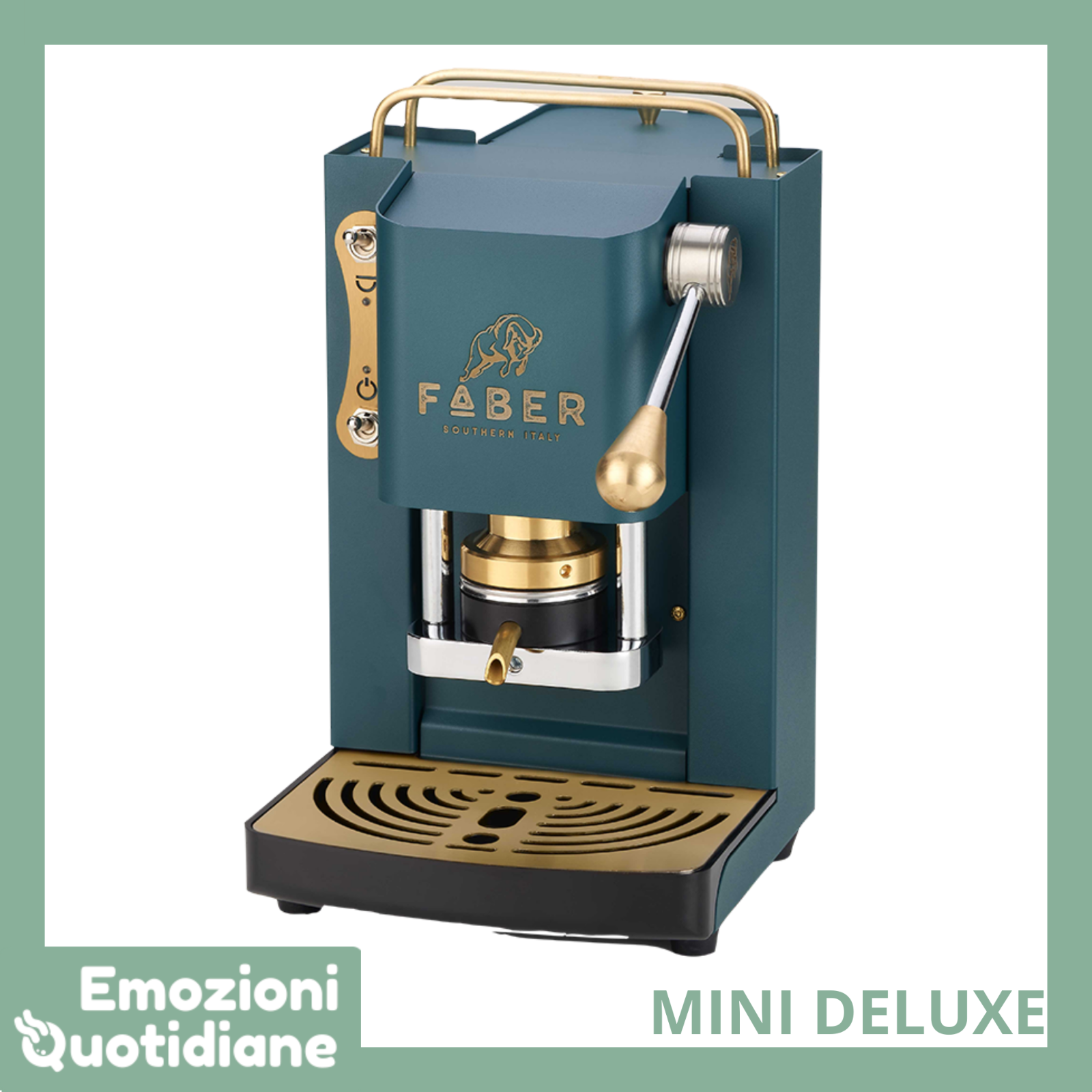 Faber Pro MINI Deluxe | Macchina caffè a cialde Ese 44mm con pressacialda Ottone